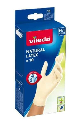 Vileda Rękawice Natural Latex 100szt M/L 7,5-8,5 179654...