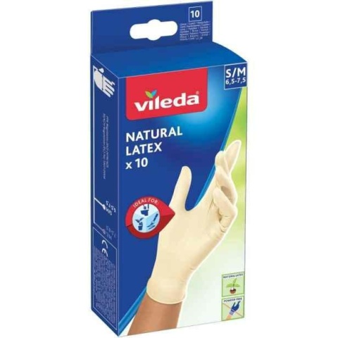 Vileda Rękawice Natural Latex 10szt S/M 6,5-7,5 179705...