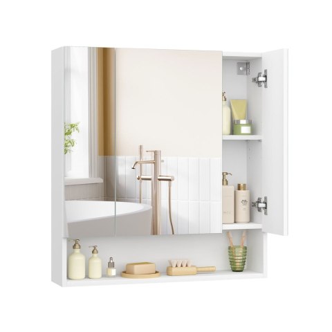 Szafka łazienkowa z lustrem i regulowanymi półkami biała 16,5 x 70 x 75 cm
