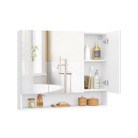 Szafka łazienkowa z lustrem i regulowanymi półkami biała 16,5 x 70 x 75 cm
