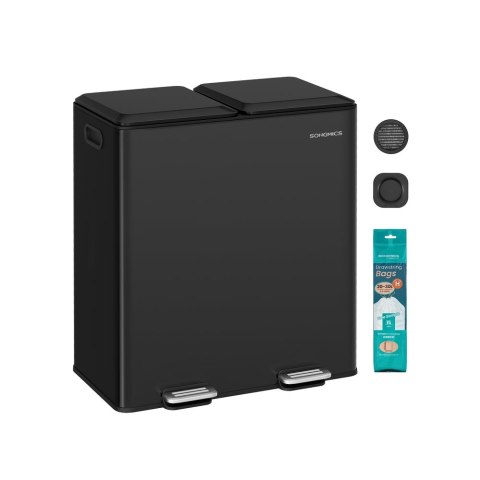 Kosz kuchenny 2 x 30 l atramentowy czarny