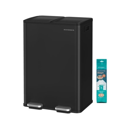 Kosz kuchenny 2 x 30 l czarny jak smoła