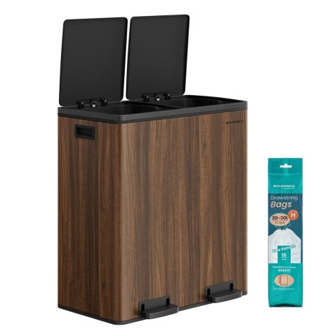 Kosz na śmieci 2 x 30 l szaro-łupkowy