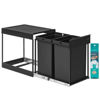 Kosz podblatowy 2 x 20 l czarny