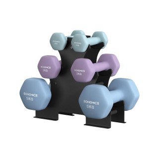 Zestaw hantli z stojakiem 2 x 1 kg 2 x 3 kg 2 x 5 kg seeblau königsviolett blassblau
