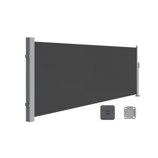 Markiza boczna ze skrzynką stalową, odporna na rdzę, rozkładana, 140 x 300 cm, roleta przyciemniająca, ochrona przeciwsłoneczna,