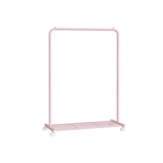Wieszak na ubrania, drążek na ubrania na kółkach, metalowy wieszak na ubrania, szafa na kółkach o szerokości 91 cm, z półką, 2 k