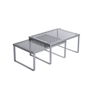 Organizer do kuchni, półki kuchenne, przechowywanie w szafkach, możliwość układania w stosy, możliwość rozbudowy, zestaw 2 metal