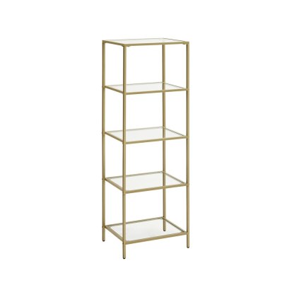 Półka stojąca Regał Półka łazienkowa 5-poziomowa półka kuchenna Wąska półka Półka łazienkowa Salon Sypialnia Gabinet Szkło harto