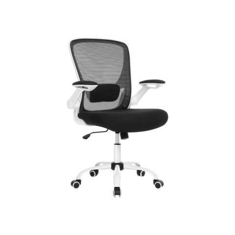 Krzesło biurowe ze składanymi podłokietnikami, ergonomiczne, czarne