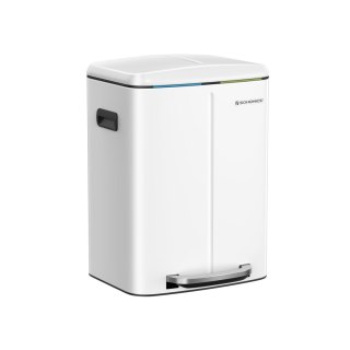 Kosz na śmieci 40 L z 2 przegródkami, 2 x 20 L, kosz na śmieci, kosz na śmieci z pedałem wykonany z metalu, kosz wewnętrzny z tw