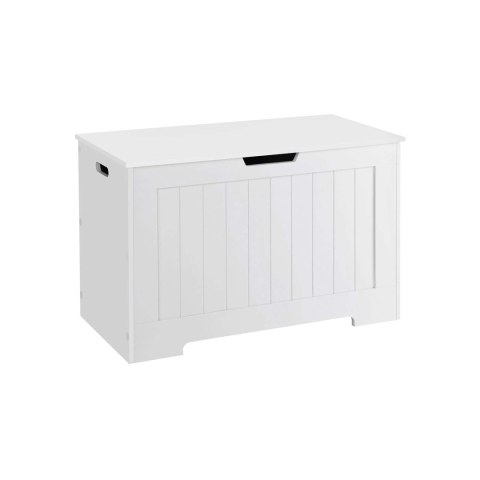 Ławka na buty ze schowkiem i 2 zawiasami zabezpieczającymi Biała 76x48x40 cm