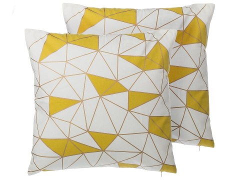  2 poduszki dekoracyjne w geometryczny wzór 45 x 45 cm niebieskie CLARKIA