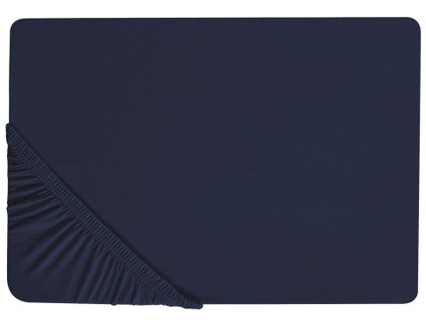  Bawełniane prześcieradło z gumką 140 x 200 cm granatowe HOFUF