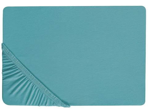  Bawełniane prześcieradło z gumką 160 x 200 cm niebieskie HOFUF