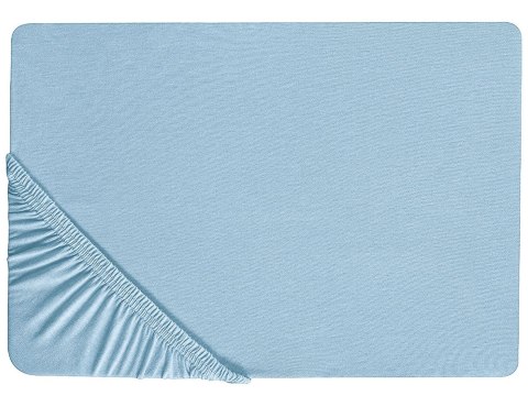  Bawełniane Prześcieradło Z Gumką 90 X 200 Cm Niebieskie Hofuf