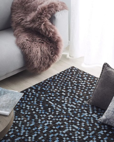  Dywan Patchwork Skórzany 160 X 230 Cm Brązowo-beżowy Eyim
