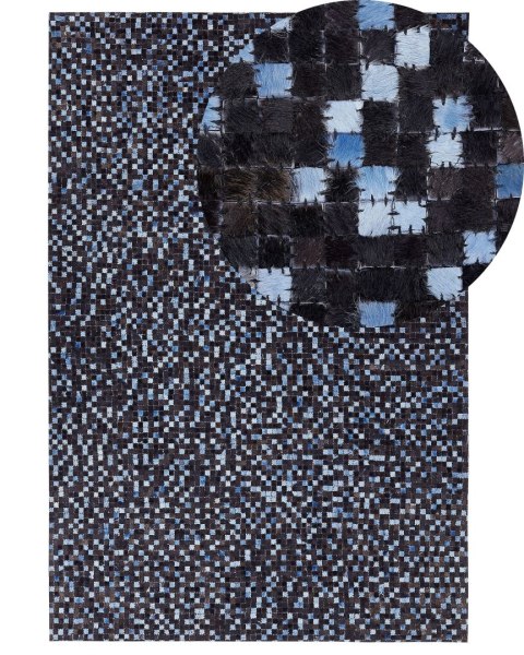  Dywan skórzany 160 x 230 cm brązowo-niebieski IKISU