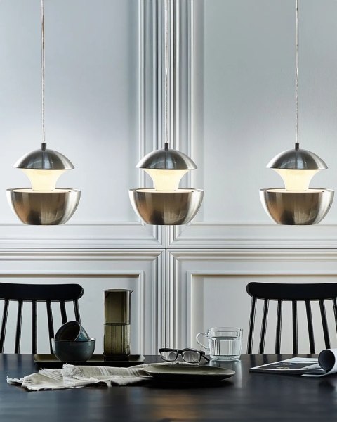  Lampa wisząca LED metalowa ø 40 cm srebrna JORDAN