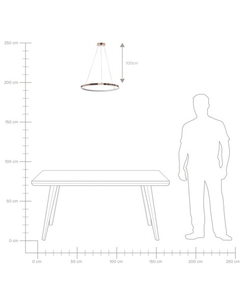  Lampa wisząca LED metalowa ø 50 cm różowe złoto JORDAN