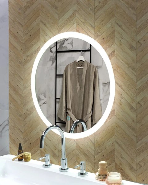  Okrągłe lustro ścienne LED ø 58 cm BRINAY