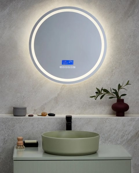  Okrągłe lustro ścienne LED ø 58 cm BRINAY