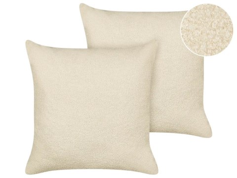 2 poduszki dekoracyjne boucle 45 x 45 cm piaskowe LEUZEA