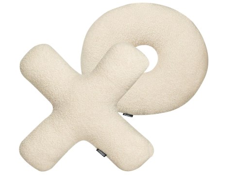 2 poduszki dekoracyjne litery teddy białe HESPERIS