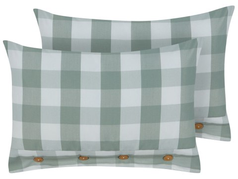 2 poduszki dekoracyjne w kratę 40 x 60 cm zielone TAMNINE