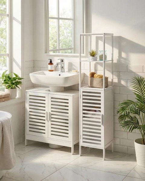  Wazon Dekoracyjny Ceramiczny Biały Linzi
