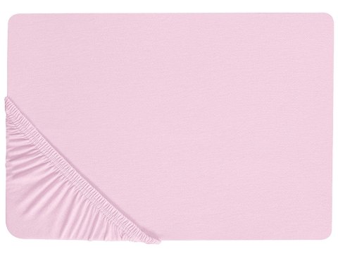 Bawełniane prześcieradło z gumką 180 x 200 cm piaskowe JANBU