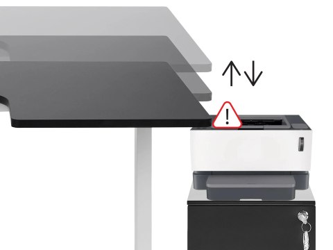 Biurko narożne lewe regulowane elektrycznie 160 x 59 cm białe DESTINES
