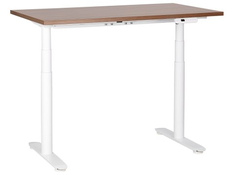 Biurko regulowane elektrycznie 160 x 72 cm ciemne drewno z białym DESTINAS