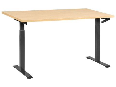 Biurko regulowane manualnie 160 x 72 cm biało-czarne DESTINES