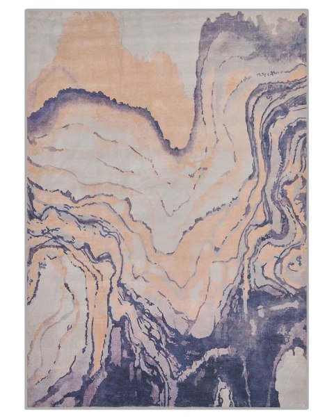 Dywan 140 x 200 cm beżowo-niebieski GEBZE