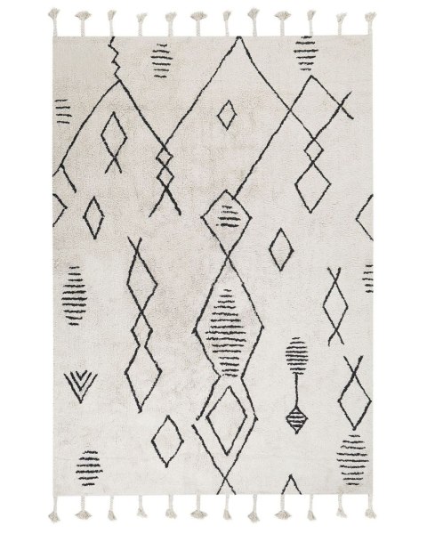 Dywan bawełniany 160 x 230 cm biało-czarny KEBIR