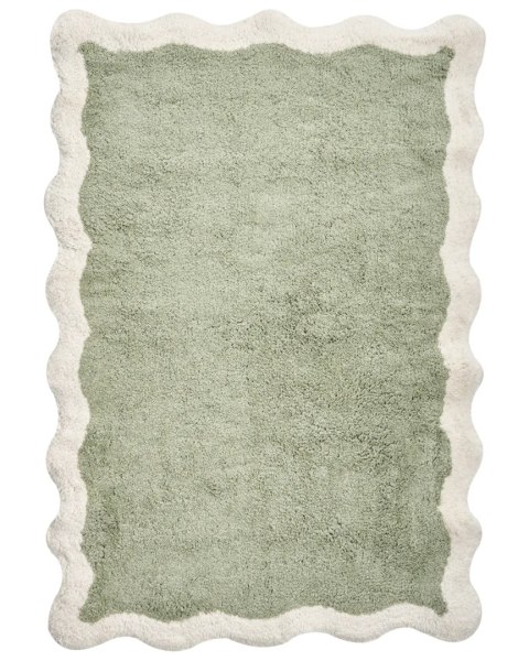 Dywanik łazienkowy RISALU Czarny/ beżowy 60 x 90 cm Bawełna