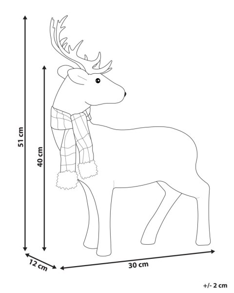 Figurka dekoracyjna renifer 51 cm biała MUSTOLA