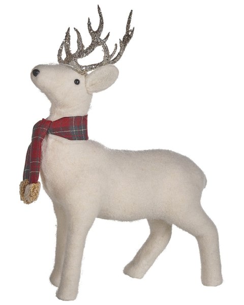 Figurka dekoracyjna renifer 51 cm biała MUSTOLA