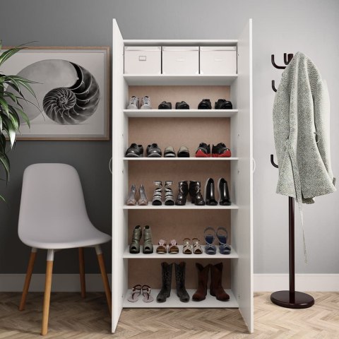  Szafka na buty, biała, 80x35,5x180 cm, płyta wiórowa Lumarko!