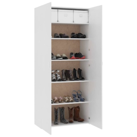  Szafka na buty, biała, 80x35,5x180 cm, płyta wiórowa Lumarko!