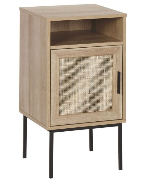 Komoda 6 szuflad fronty rattanowe jasne drewno PASCO