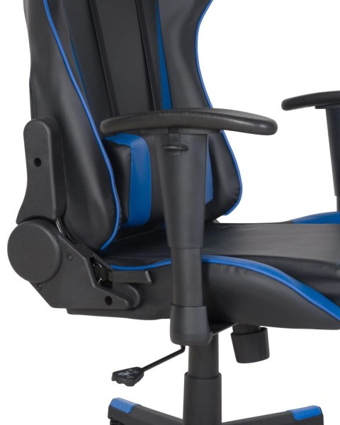 Krzesło biurowe regulowane ekoskóra czarno-niebieskie GAMER