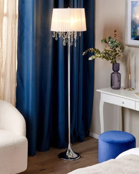 Lampa podłogowa LED metalowa srebrna PERSEUS 