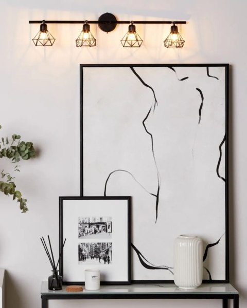 Lampa ścienna metalowa czarna LASOLO