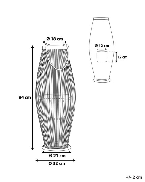 Lampion TAHITI Drewno 84 cm Naturalny