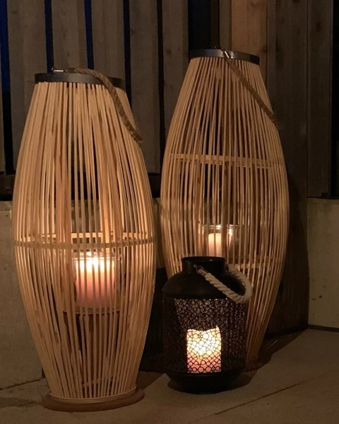 Lampion TAHITI Drewno bambusowe 72 cm Naturalny