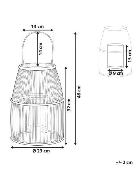 Lampion bambusowy 32 cm beżowy HOSTE