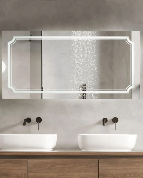 Lustro łazienkowe LED ARGENS 80 cm 60 cm Srebrny