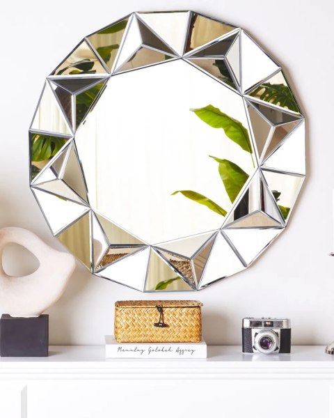 Lustro ścienne AROEK 61 cm 61 cm Rattan Czarny